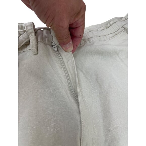 Cubavera womans beige Drawstring Linen blend wide leg pants size 2XB SKU 8437 - Picture 7 of 13